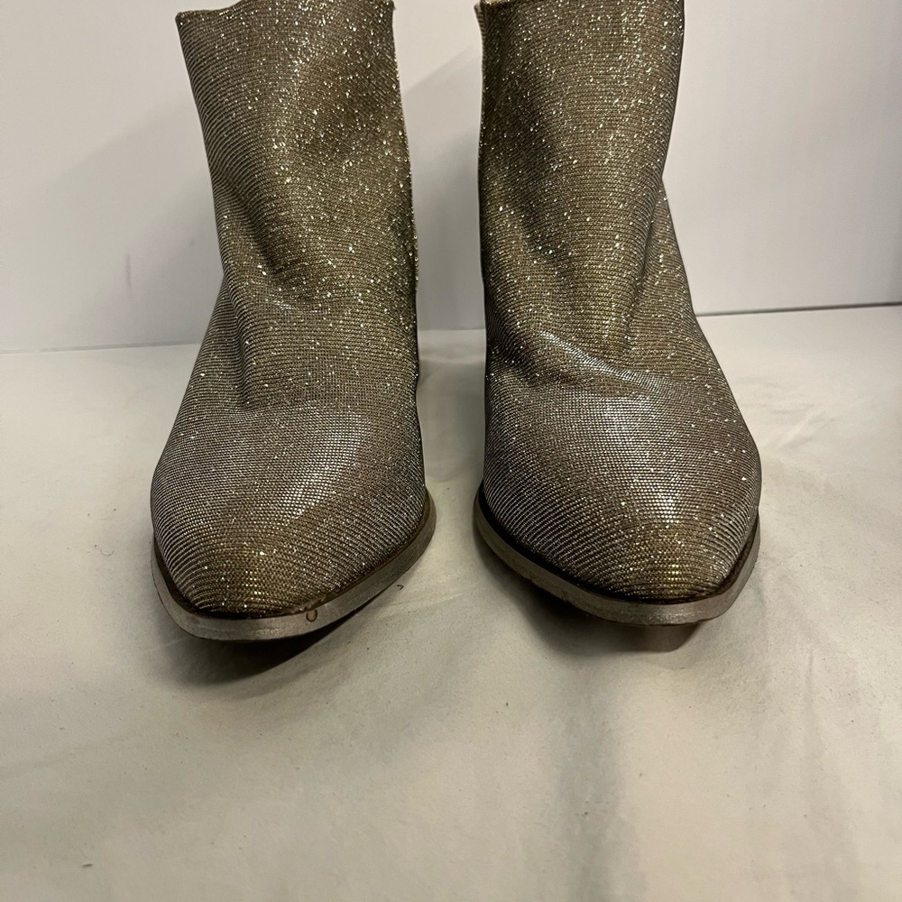 Elegant Golden Glitter Ankle Boots size 11